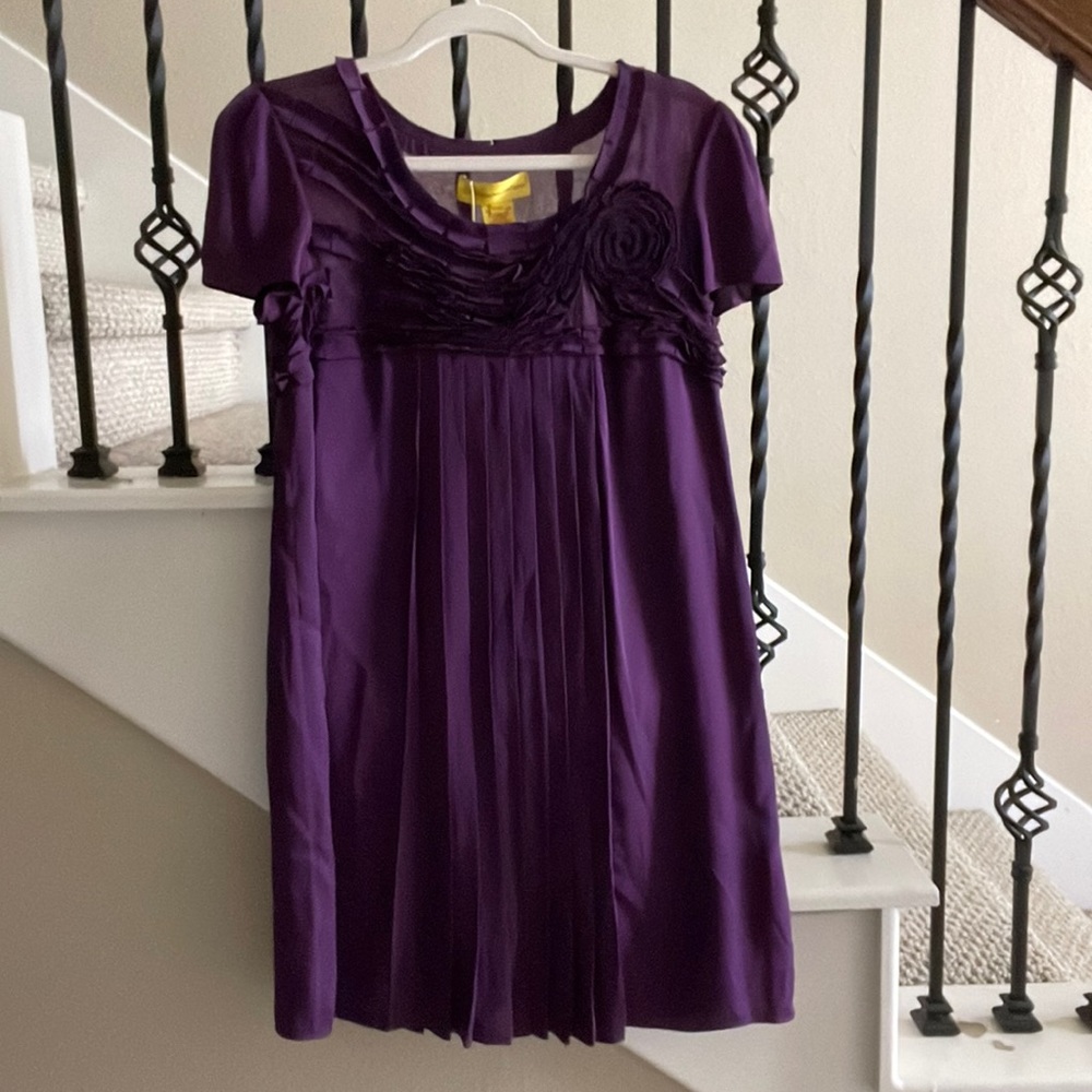 NWT Catherine Malandrino short sleeve dress with pleating detail